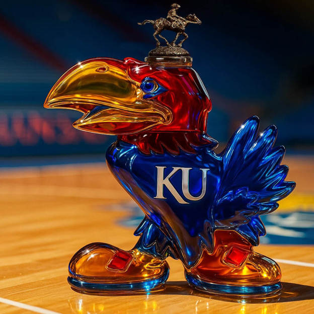 🔥LAST DAY 49% OFF -🐦‍⬛🤘KU Jayhawk Whisky Bottle