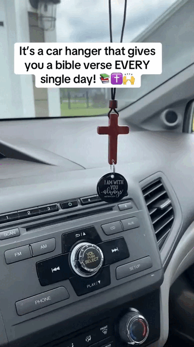 Bible Verse Car Rearview Hanging Cross Ornament