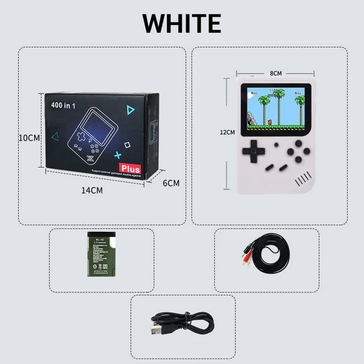 Rechargeable Mini Game Console - Over 400 Classic Games!