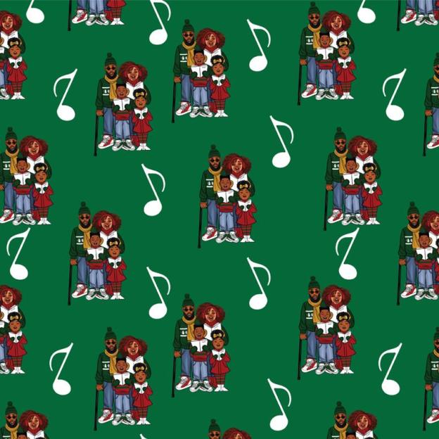 🔥HOT SALE - 49% OFF🔥- 🤶🏾Home for the Holidays Black Santa Wrapping paper