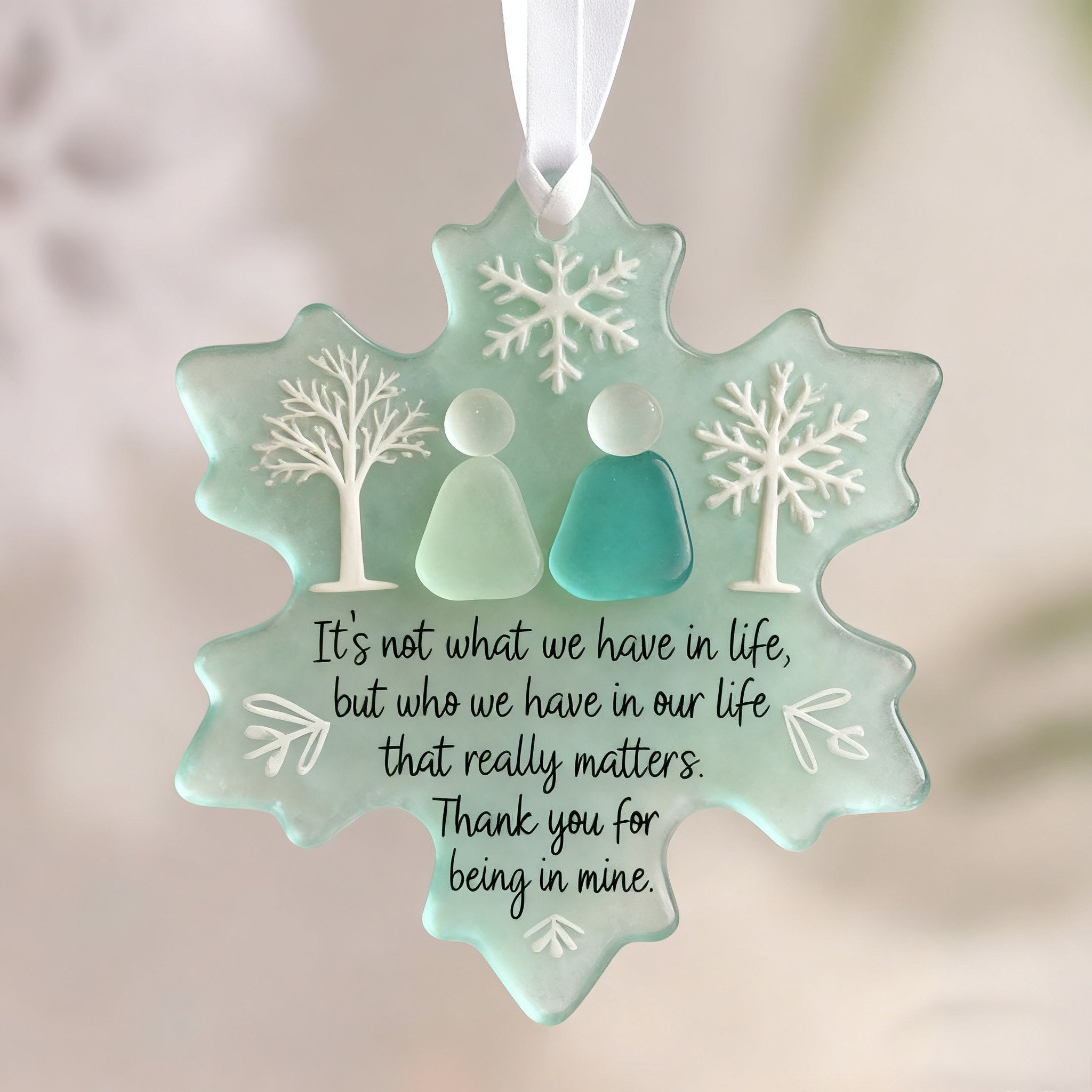 🔥HOT SALE - 49% OFF🔥- Snowflake-Shaped Sea Glass Friendship Decor❄