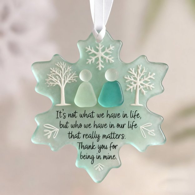 🔥HOT SALE - 49% OFF🔥- Snowflake-Shaped Sea Glass Friendship Decor❄