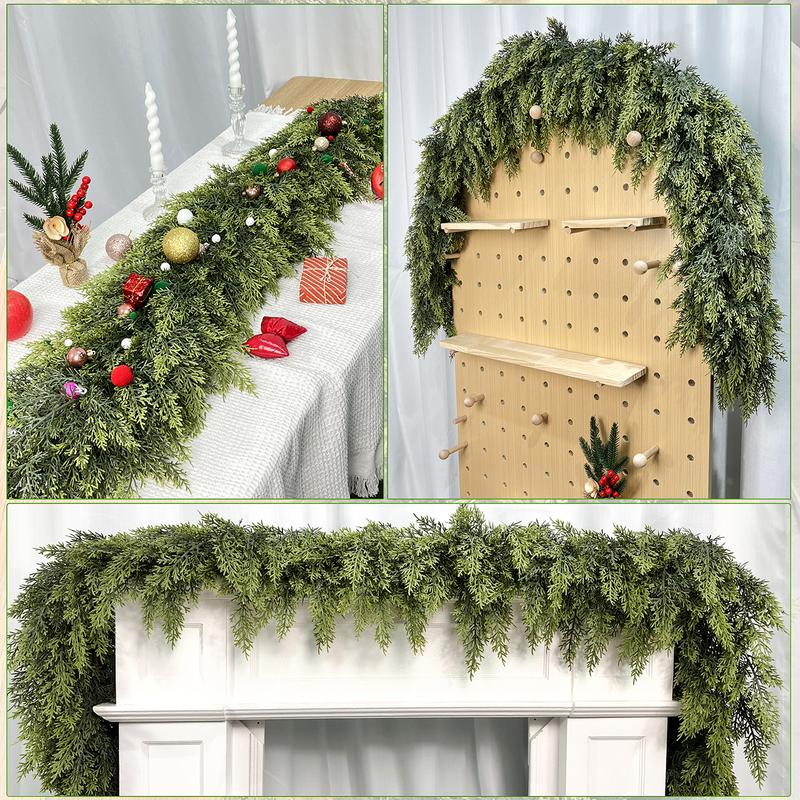 🔥HOT SALE - 49% OFF🔥- 2026 9ft Christmas Artificial Cypress Leaf Vine Wreath🎄