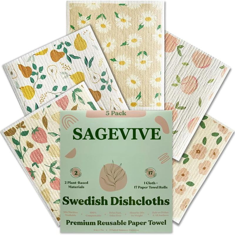 🔥HOT SALE - 49% OFF🔥- Swedish Dishcloths for Kitchen & Cleaning | 5 Pack