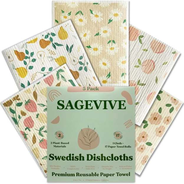 🔥HOT SALE - 49% OFF🔥- Swedish Dishcloths for Kitchen & Cleaning | 5 Pack