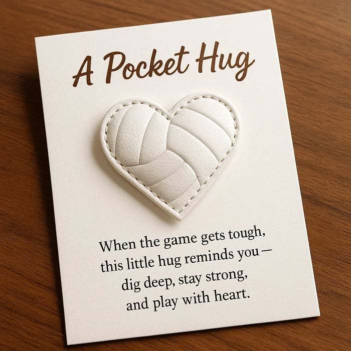 🔥LAST DAY 49% OFF -🏐HANDMADE Volleyball Heart Pocket Hug with Gift Card💕