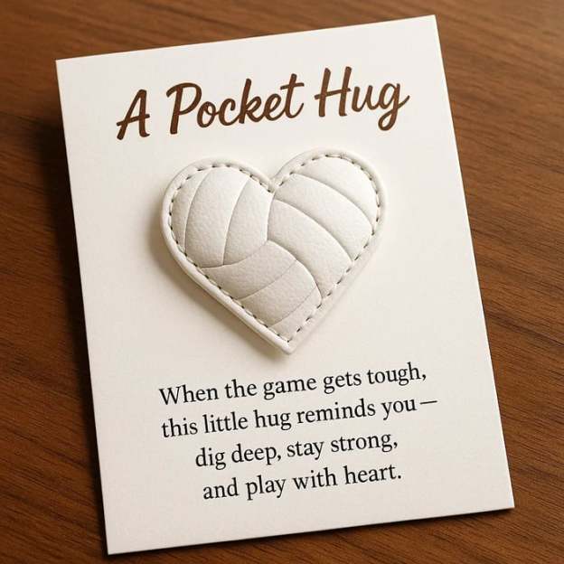 🔥LAST DAY 49% OFF -🏐HANDMADE Volleyball Heart Pocket Hug with Gift Card💕