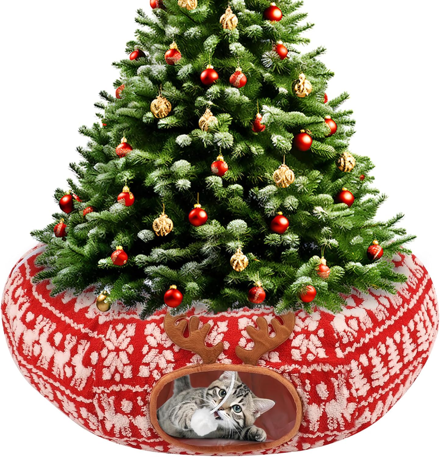 🔥HOT SALE - 49% OFF🔥Cat Tunnel Bed Under Christmas Tree