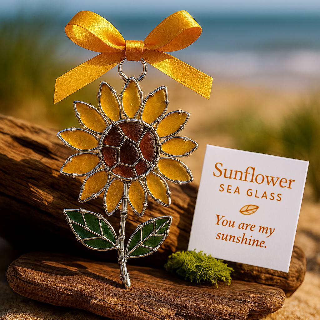 🔥LAST DAY 49% OFF - 🌻Sunflower Sea Glass Ornament