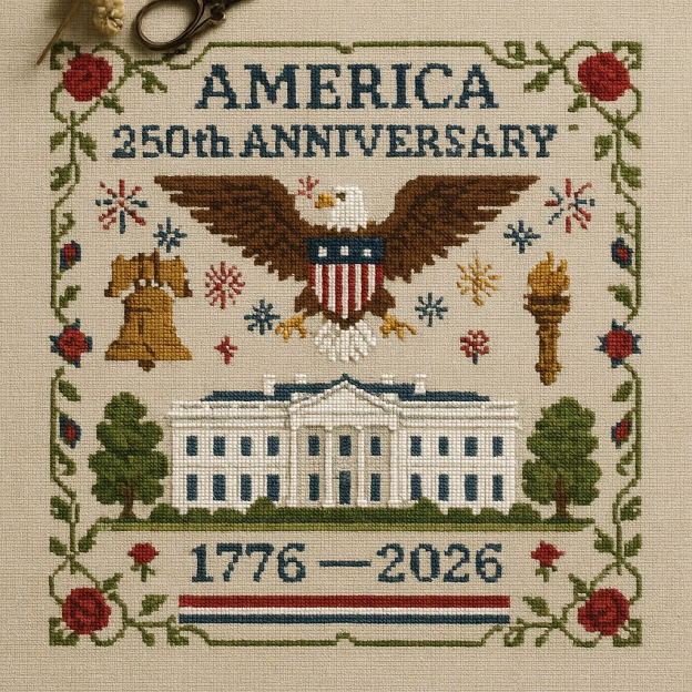 🔥HOT SALE - 49% OFF🔥US 250th Anniversary Cross Stitch Kit