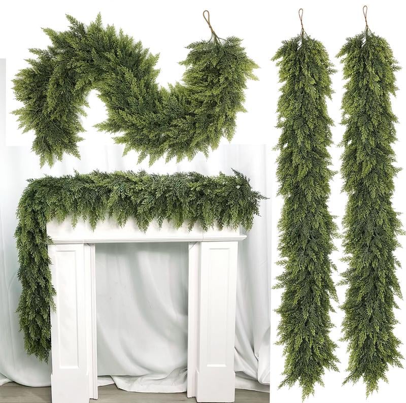 🔥HOT SALE - 49% OFF🔥- 2026 9ft Christmas Artificial Cypress Leaf Vine Wreath🎄
