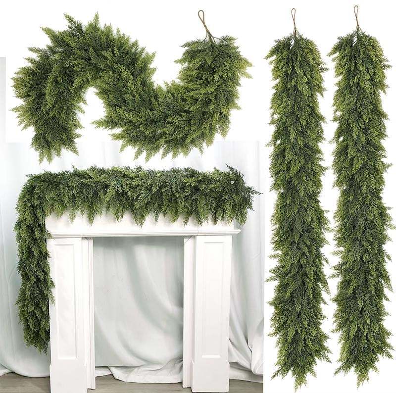 🔥HOT SALE - 49% OFF🔥- 2026 9ft Christmas Artificial Cypress Leaf Vine Wreath🎄