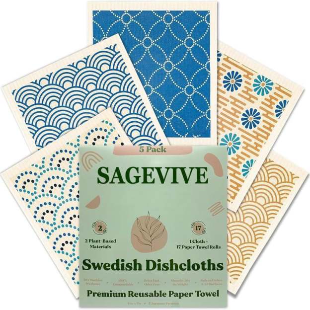 🔥HOT SALE - 49% OFF🔥- Swedish Dishcloths for Kitchen & Cleaning | 5 Pack