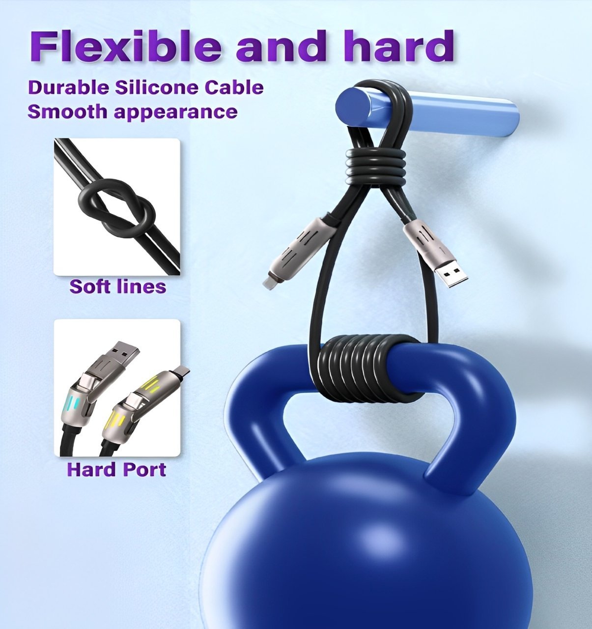 🔥HOT SALE - 49% OFF🔥-6.6ft 4-in-1 USB Charging Cable fast charging MAX 60W