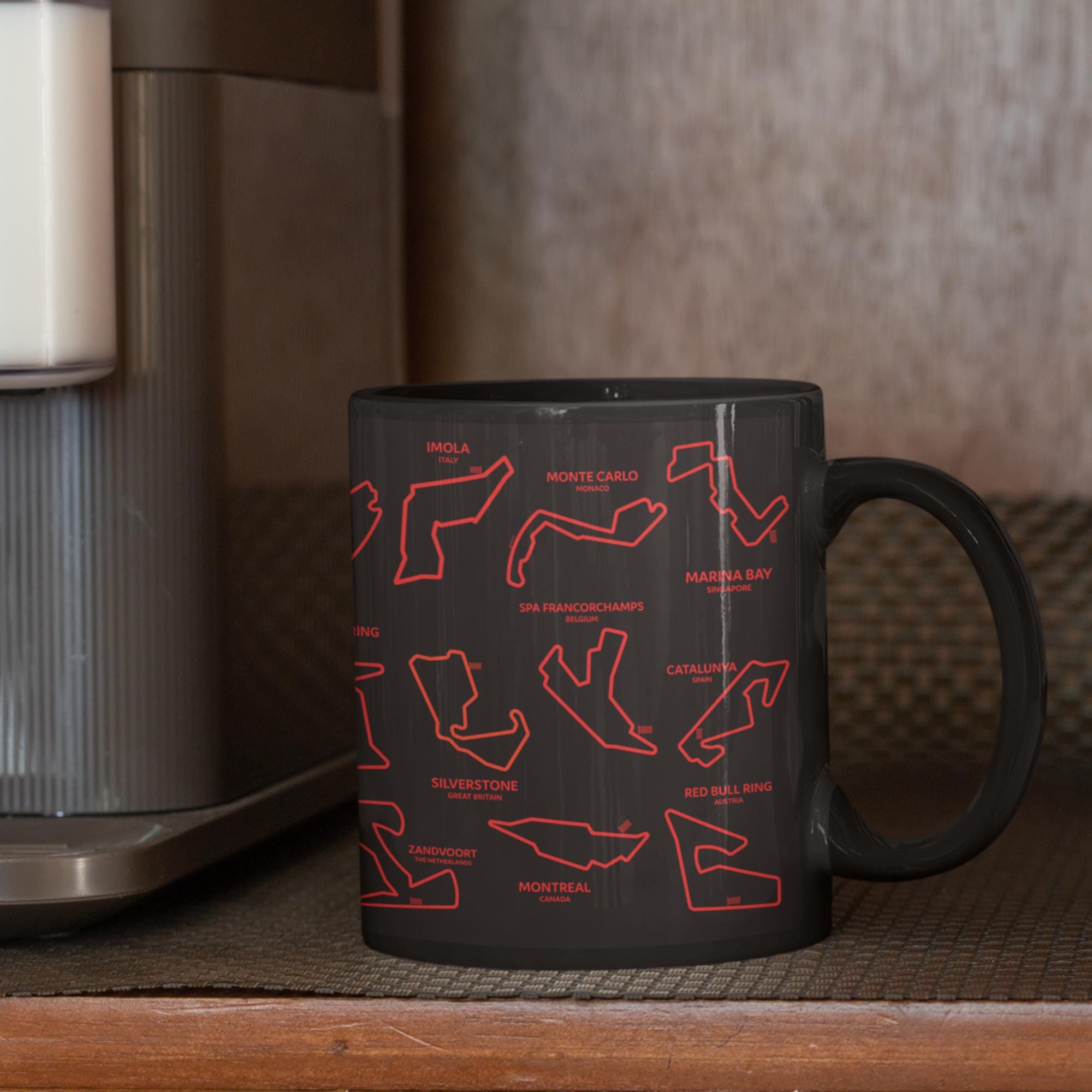 F1 Mug with 2025 Track List