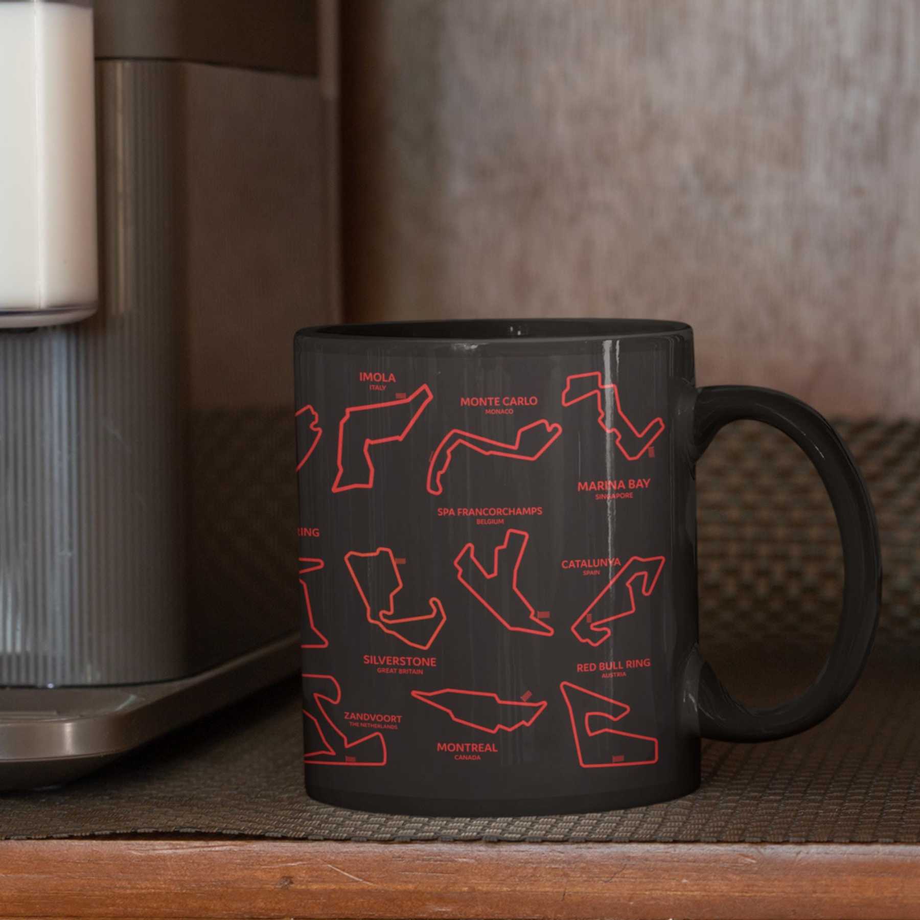 F1 Mug with 2025 Track List
