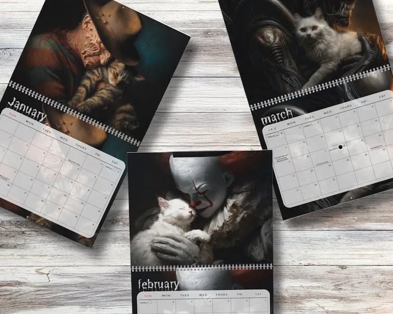 🔥HOT SALE - 49% OFF🔥2026 Halloween Horror Movie & Cats Wall Calendar