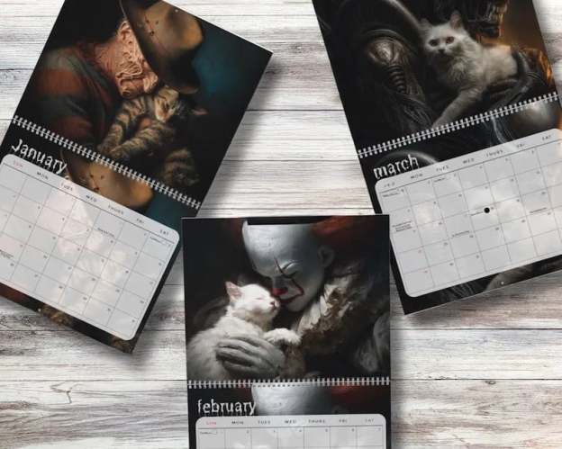 🔥HOT SALE - 49% OFF🔥2026 Halloween Horror Movie & Cats Wall Calendar