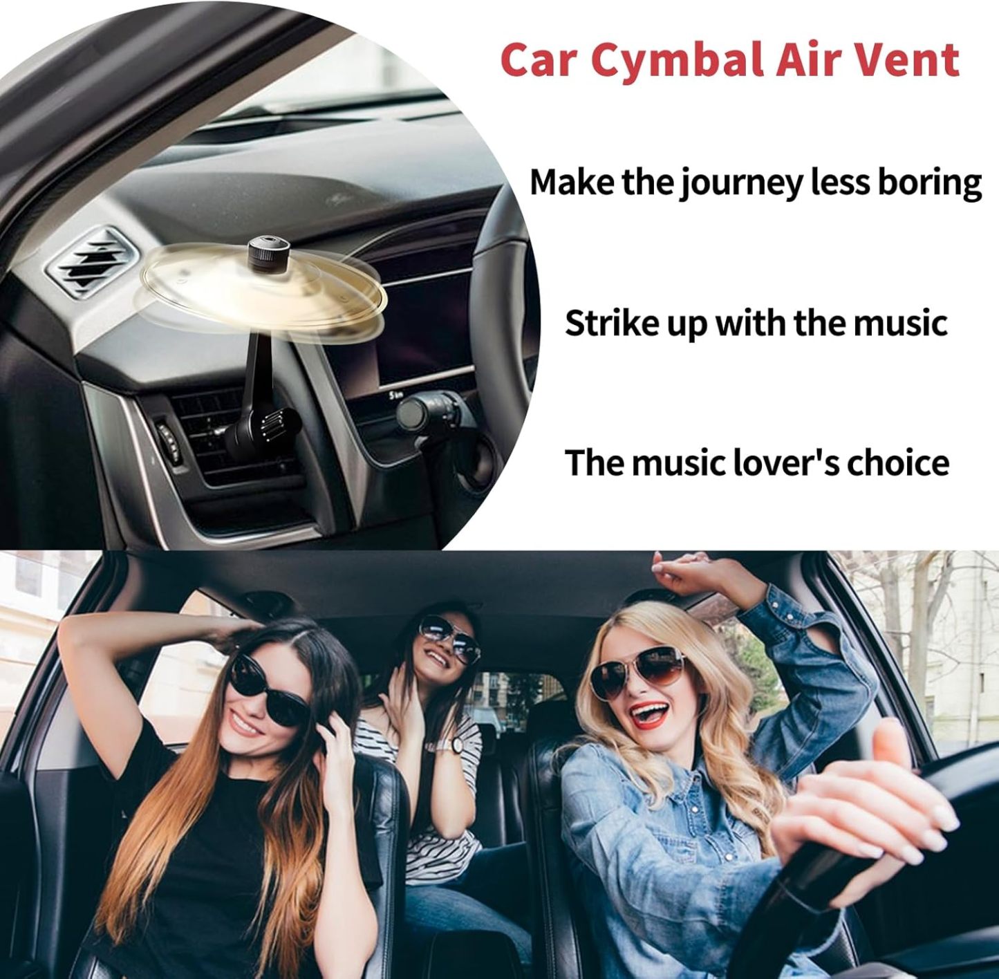 🔥HOT SALE - 49% OFF🔥🎶 Make Your Driving More Fun - Car Crash Cymbal Air Vent 🚗
