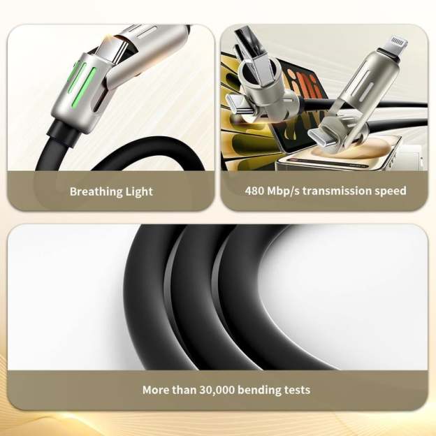 🔥HOT SALE - 49% OFF🔥-6.6ft 4-in-1 USB Charging Cable fast charging MAX 60W