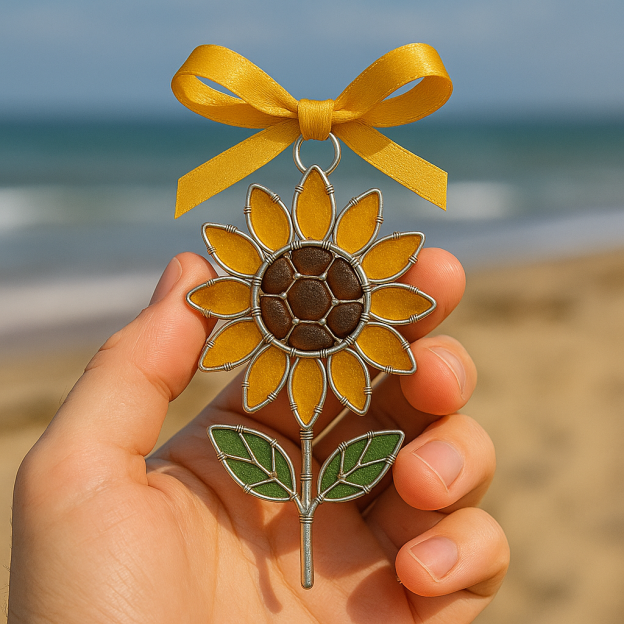 🔥LAST DAY 49% OFF - 🌻Sunflower Sea Glass Ornament
