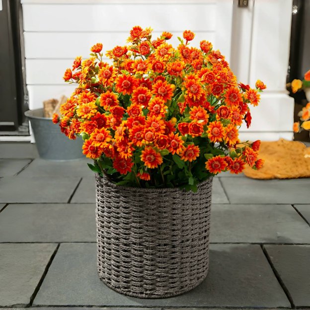 🔥HOT SALE - 49% OFF🔥Artificial Outdoor Sunset Mums Flowers - UV resistant, Waterproof, Windproof