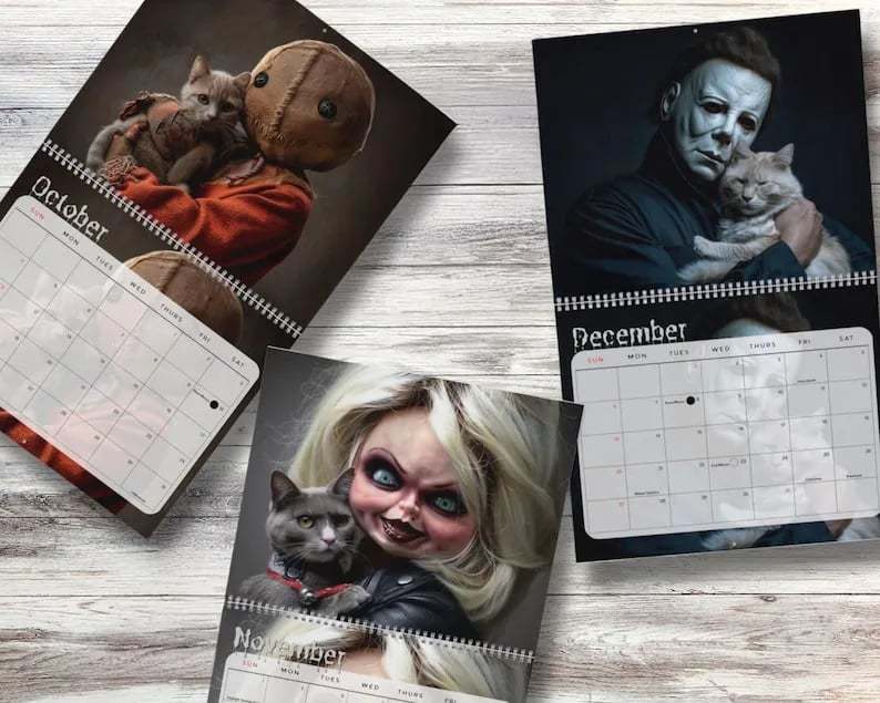 🔥HOT SALE - 49% OFF🔥2026 Halloween Horror Movie & Cats Wall Calendar