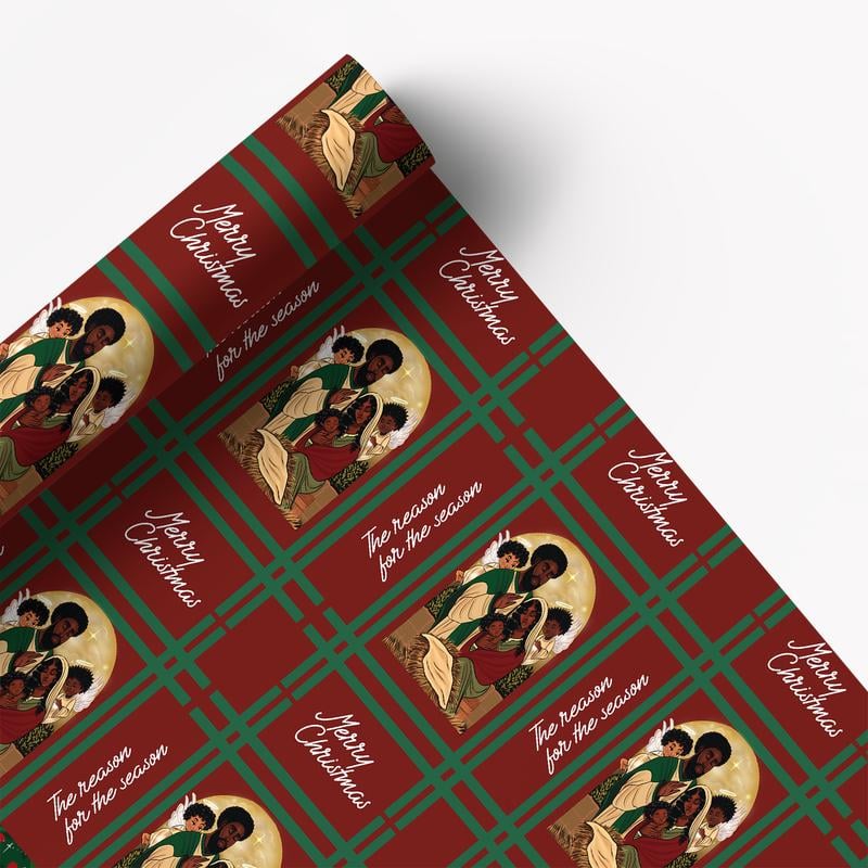 🔥HOT SALE - 49% OFF🔥- 🤶🏾Home for the Holidays Black Santa Wrapping paper