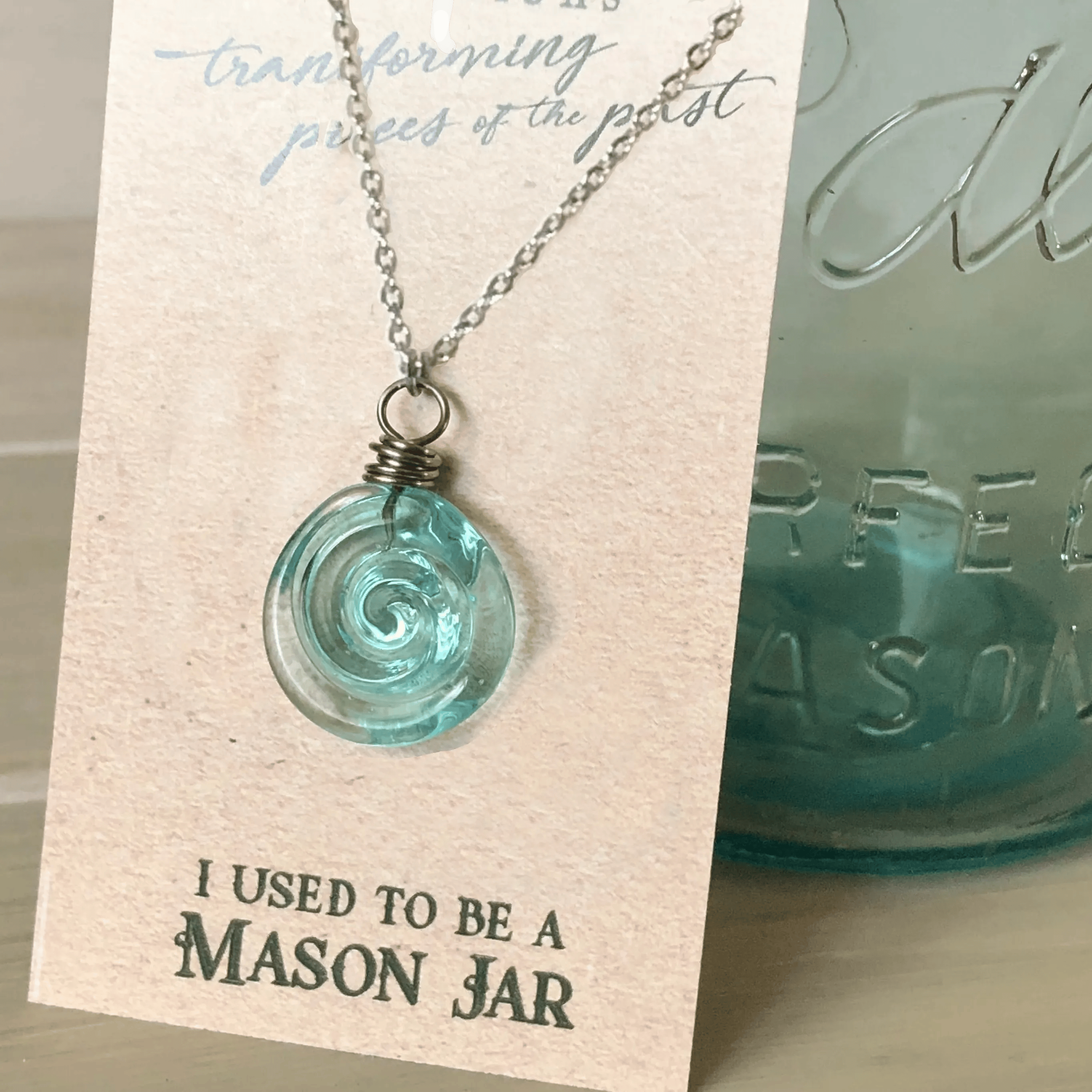 🔥HOT SALE - 49% OFF🔥Recycled Glass Spiral Earrings: Upcycled Mason Jar Dangles