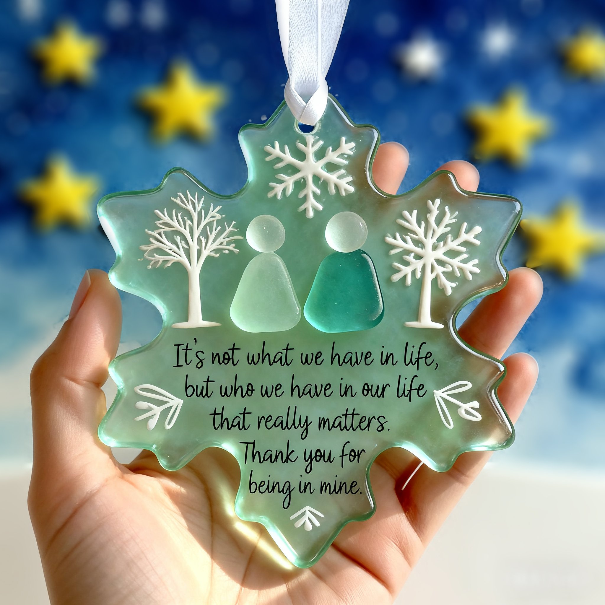 🔥HOT SALE - 49% OFF🔥- Snowflake-Shaped Sea Glass Friendship Decor❄