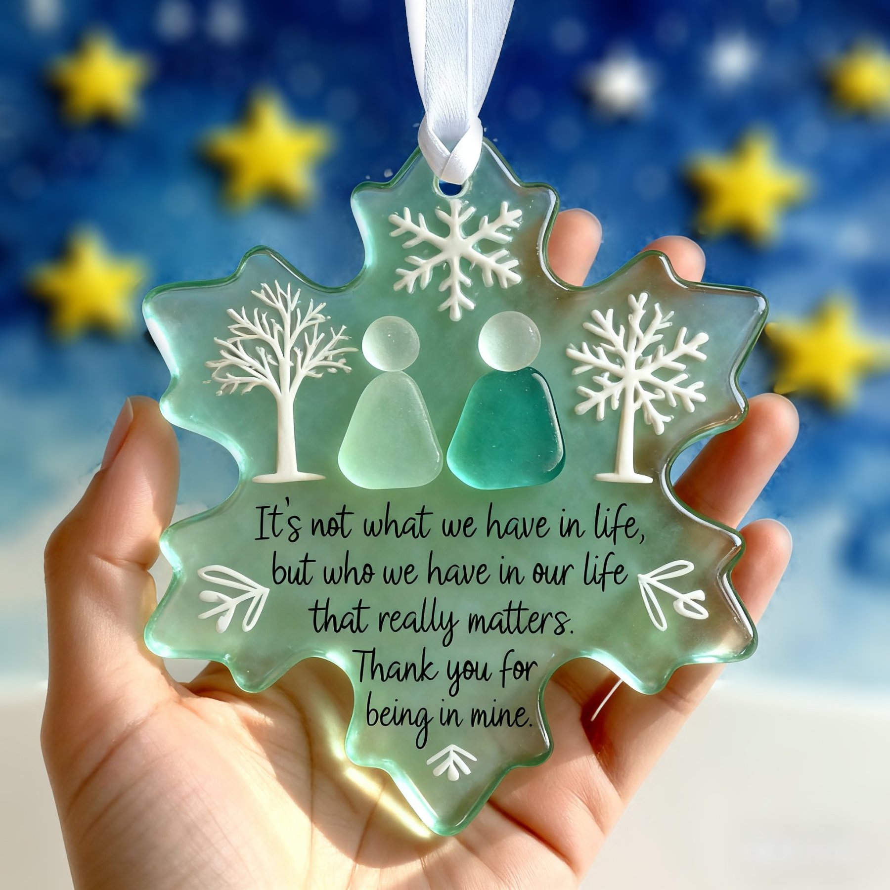 🔥HOT SALE - 49% OFF🔥- Snowflake-Shaped Sea Glass Friendship Decor❄