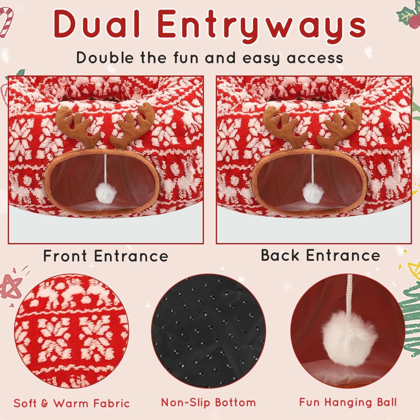 🔥HOT SALE - 49% OFF🔥Cat Tunnel Bed Under Christmas Tree