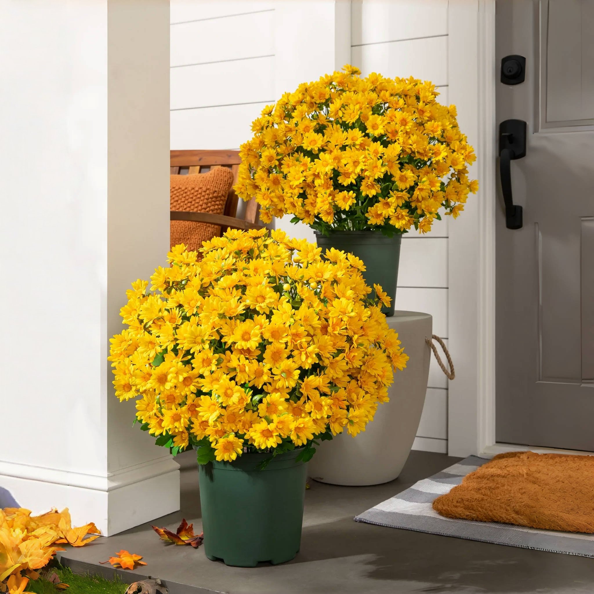 🔥HOT SALE - 49% OFF🔥Artificial Outdoor Sunset Mums Flowers - UV resistant, Waterproof, Windproof