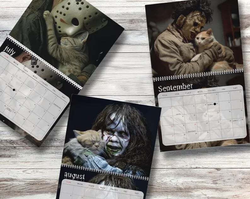 🔥HOT SALE - 49% OFF🔥2026 Halloween Horror Movie & Cats Wall Calendar