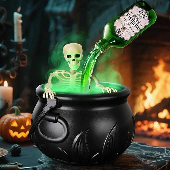 🔥HOT SALE - 49% OFF🔥Cauldron Halloween Decor with Magic Floating Potion Bottles and Diffuser