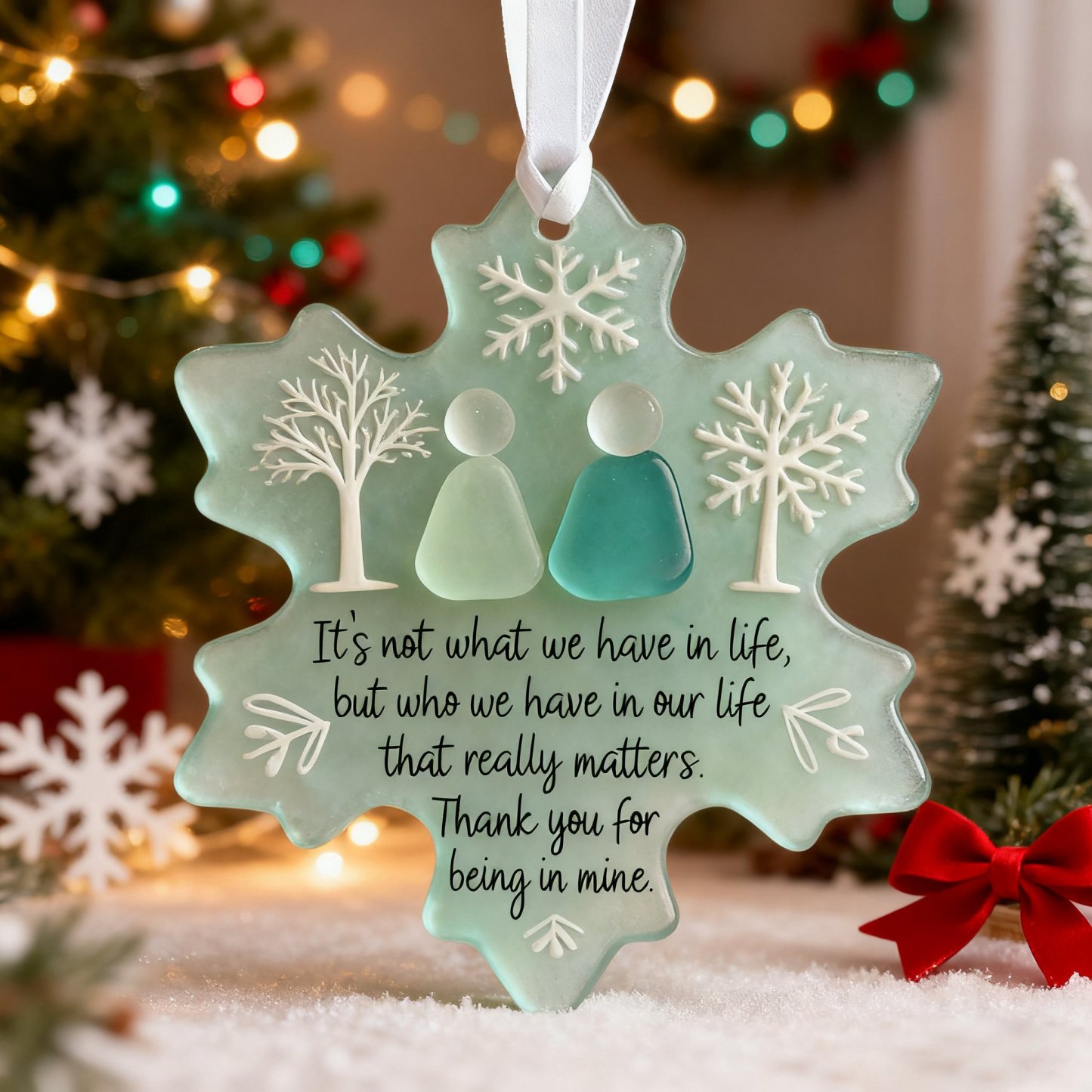 🔥HOT SALE - 49% OFF🔥- Snowflake-Shaped Sea Glass Friendship Decor❄