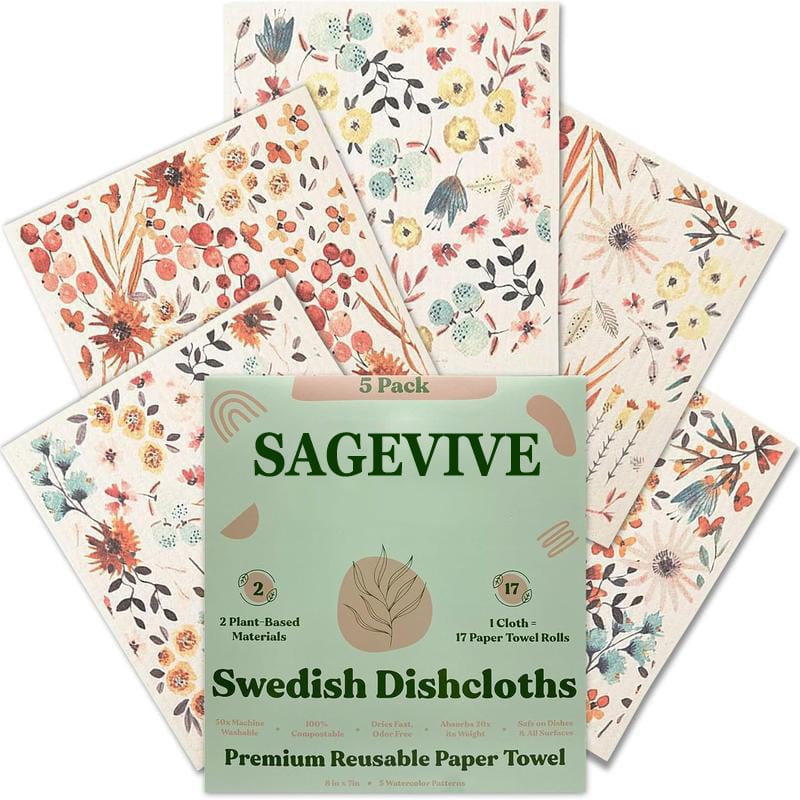 🔥HOT SALE - 49% OFF🔥- Swedish Dishcloths for Kitchen & Cleaning | 5 Pack