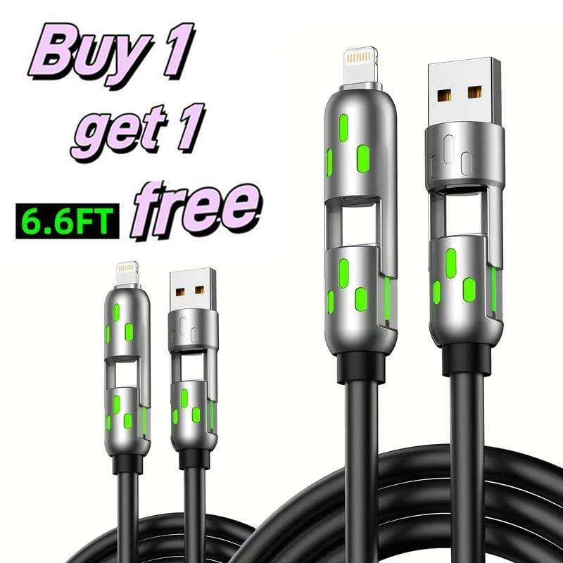 🔥HOT SALE - 49% OFF🔥-6.6ft 4-in-1 USB Charging Cable fast charging MAX 60W