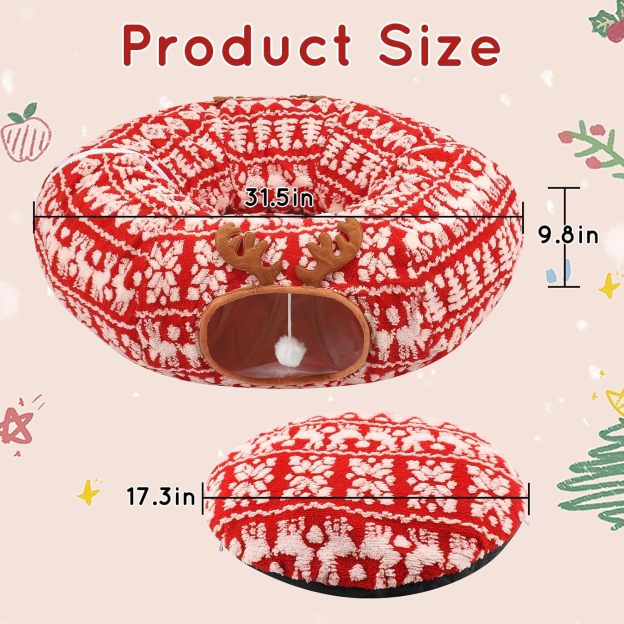 🔥HOT SALE - 49% OFF🔥Cat Tunnel Bed Under Christmas Tree
