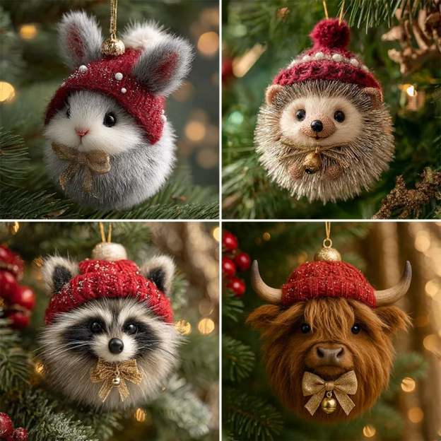 🔥LAST DAY 49% OFF -💃-🦊Cozy Woodland Animal Christmas Ornaments-2D