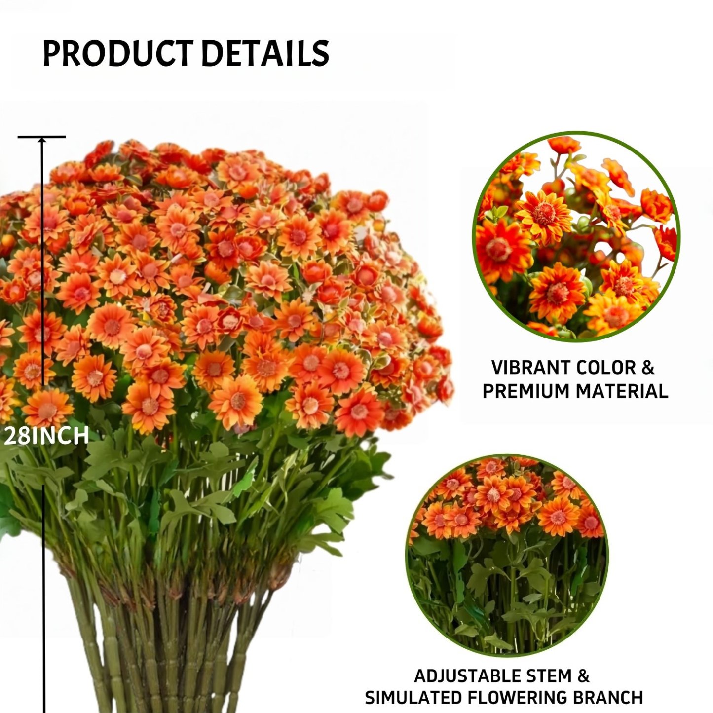 🔥HOT SALE - 49% OFF🔥Artificial Outdoor Sunset Mums Flowers - UV resistant, Waterproof, Windproof