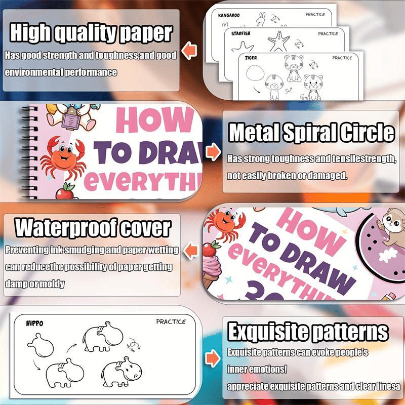 📚🎨How To Draw Anything: 300 Drawings of Adorable Things, Animals, Food, Gifts, and other Amazing Items, Book For Kids💕