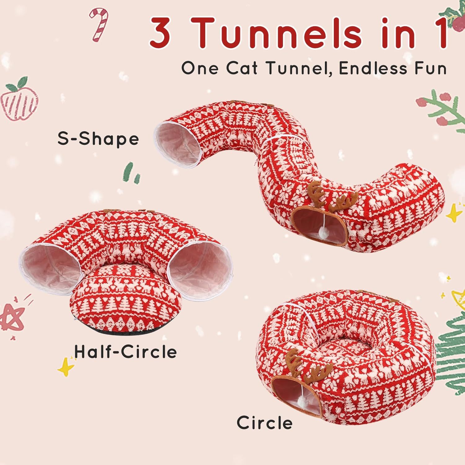 🔥HOT SALE - 49% OFF🔥Cat Tunnel Bed Under Christmas Tree