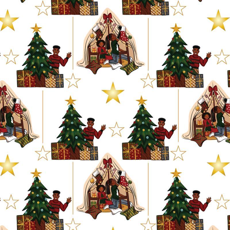 🔥HOT SALE - 49% OFF🔥- 🤶🏾Home for the Holidays Black Santa Wrapping paper