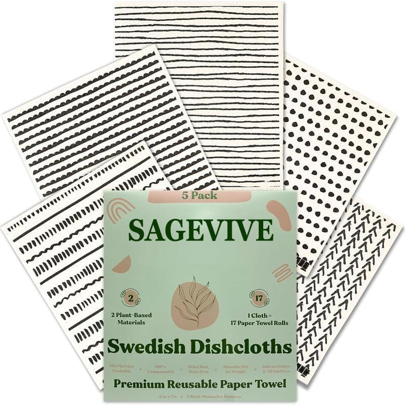 🔥HOT SALE - 49% OFF🔥- Swedish Dishcloths for Kitchen & Cleaning | 5 Pack
