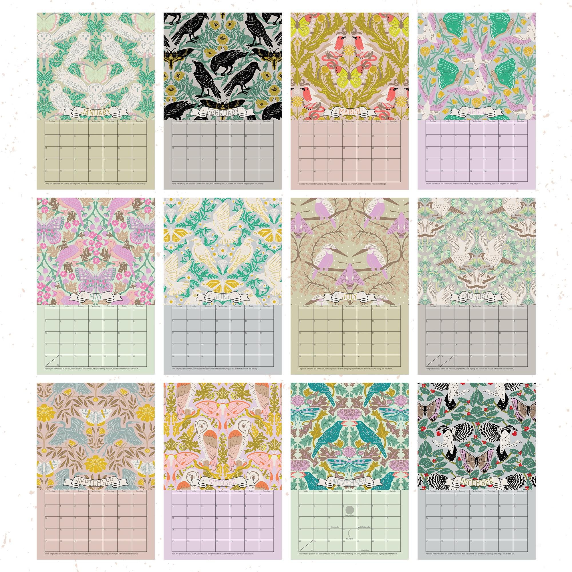 🔥HOT SALE - 49% OFF🔥Wings and Whispers: A Year of Magical Connection - 2026 Wall Calendar Pattern 