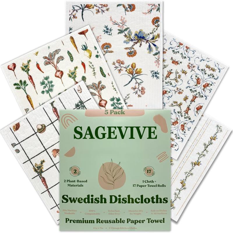 🔥HOT SALE - 49% OFF🔥- Swedish Dishcloths for Kitchen & Cleaning | 5 Pack
