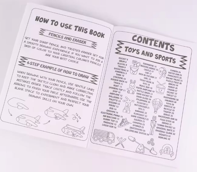 📚🎨How To Draw Anything: 300 Drawings of Adorable Things, Animals, Food, Gifts, and other Amazing Items, Book For Kids💕