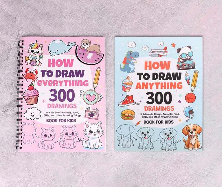 📚🎨How To Draw Anything: 300 Drawings of Adorable Things, Animals, Food, Gifts, and other Amazing Items, Book For Kids💕