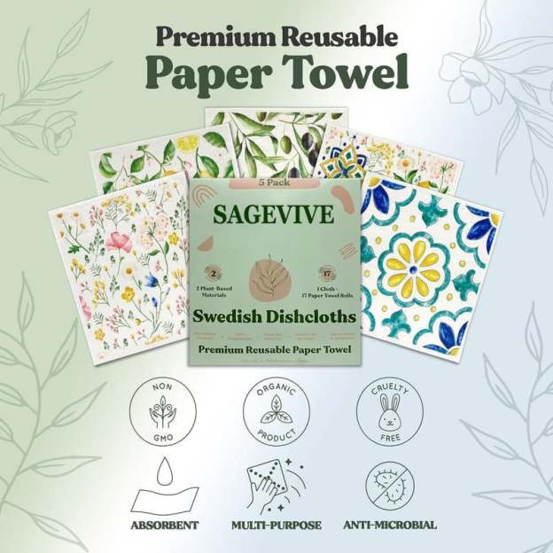 🔥HOT SALE - 49% OFF🔥- Swedish Dishcloths for Kitchen & Cleaning | 5 Pack